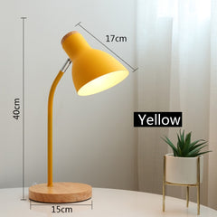 Multi-angle Desk Lamp with Wooden Base