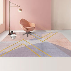 Pastel Geometric Print Area Carpet