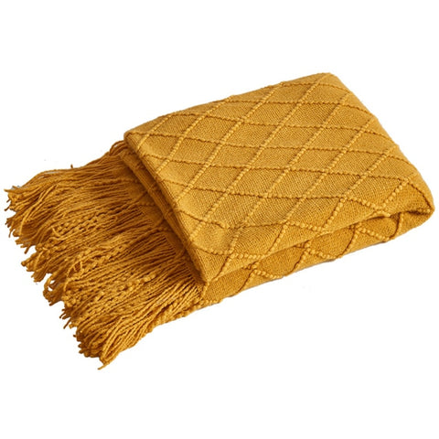 Diamond Lattice Knit Throw Blanket in 6 colors