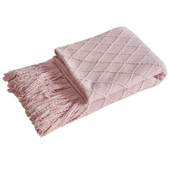 Diamond Lattice Knit Throw Blanket in 6 colors