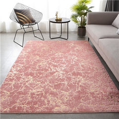 Soft Faux Rabbit Fur Area Rug with Gold Foil in 10 Colors
