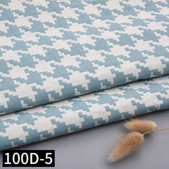 Width 58&#39;&#39; houndstooth Jacquard Printing Cotton Linen Upholstery Sofa Fabric By The Yard For Pillow Settee Material