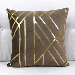 Gold-accented Velvet Throw Pillow Cushion Covers